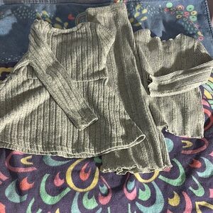 Cozy Kids Ribbed Knit Set in Gray